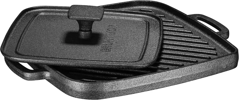 Bruntmor 2-in-1 Pre-Seasoned Cast Iron Reversible Griddle Grill Pan