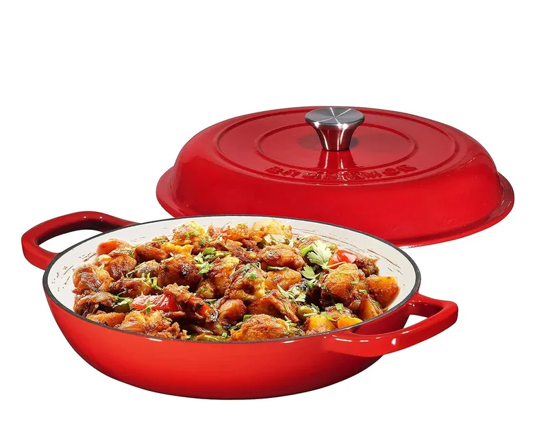 Bruntmor 3.8 Quart Enamel Cast Iron Dutch Oven
