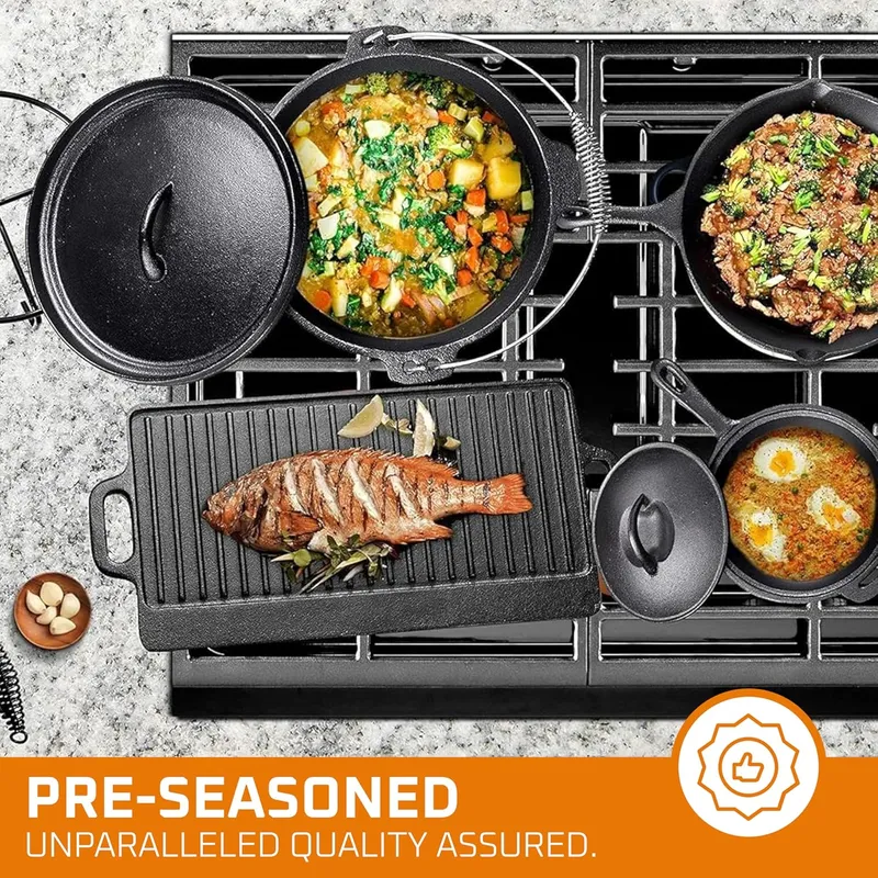 Bruntmor Camping Essentials Cast Iron Cookware
