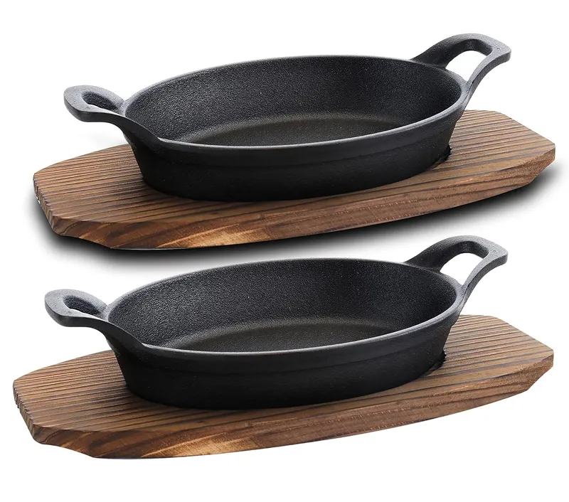 Bruntmor Mini Cast Iron Sizzler Plates Skillet