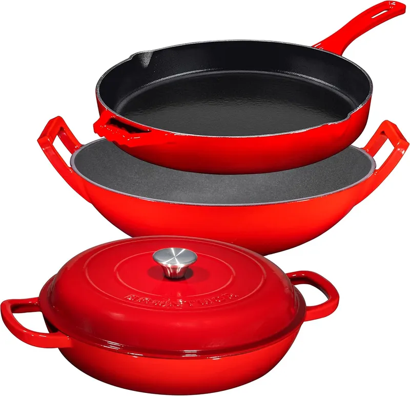 Enameled Cast Iron 3 Piece Bundle Gift Set